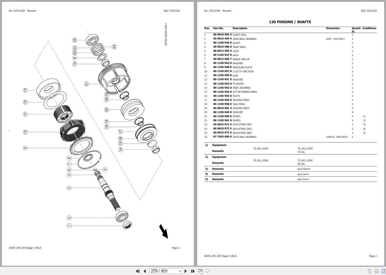 CLAAS AXOS 240 230 Stage V B1200001 B1299999 Spare Parts Catalog (2)