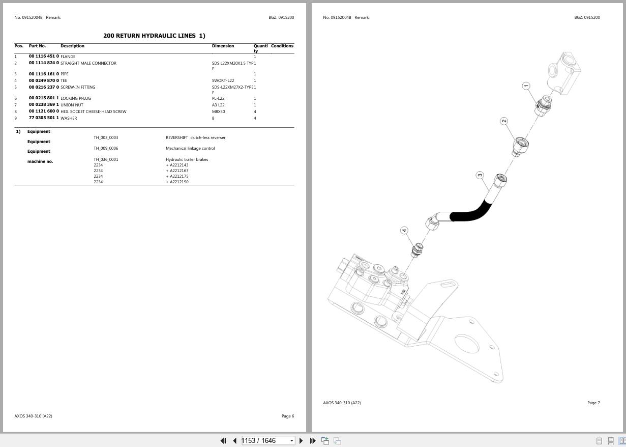 CLAAS AXOS 340 310 A2200050 A2219999 Spare Parts Catalog (2)