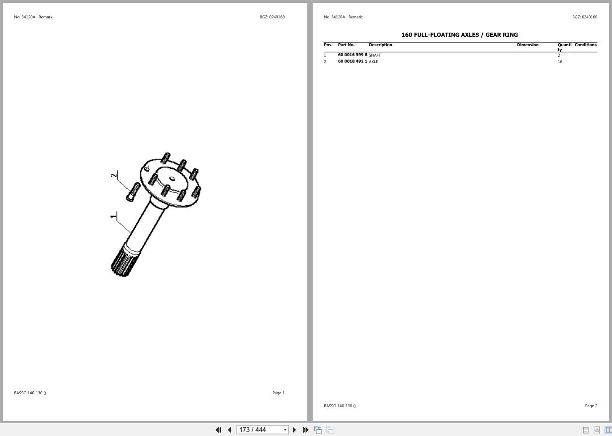 CLAAS BASSO 140 130 CT64D0001 CT64D3199 Spare Parts Catalog (2)