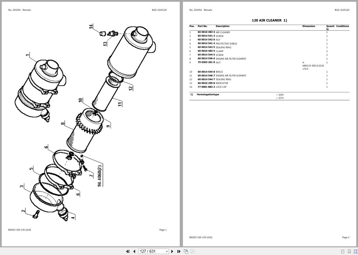 CLAAS BASSO 160 130 A1600001 A169999 Spare Parts Catalog (2)