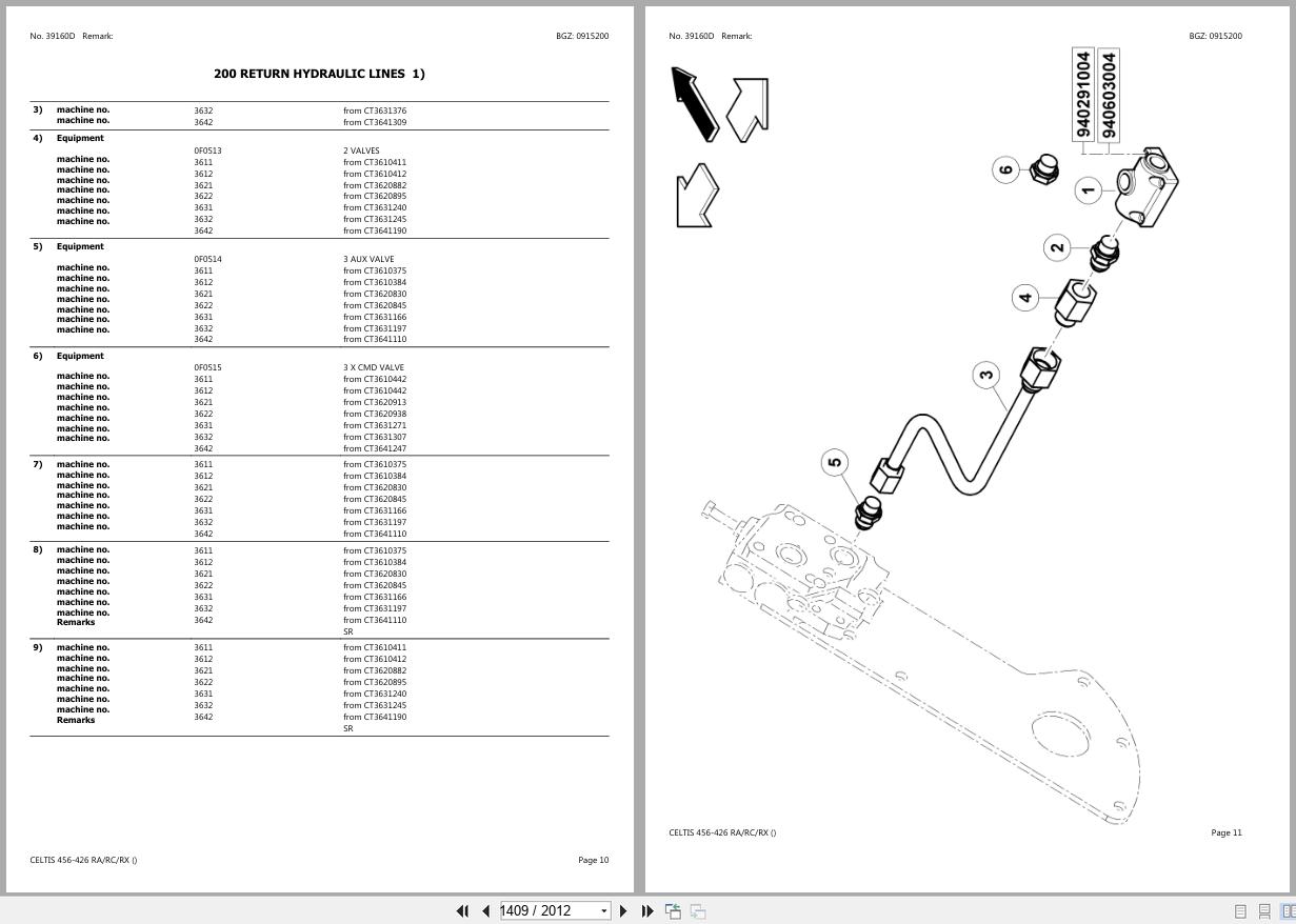 CLAAS CELTIS 456 426 RA RC RX CT3610008 CT3619999 Spare Parts Catalog (2)