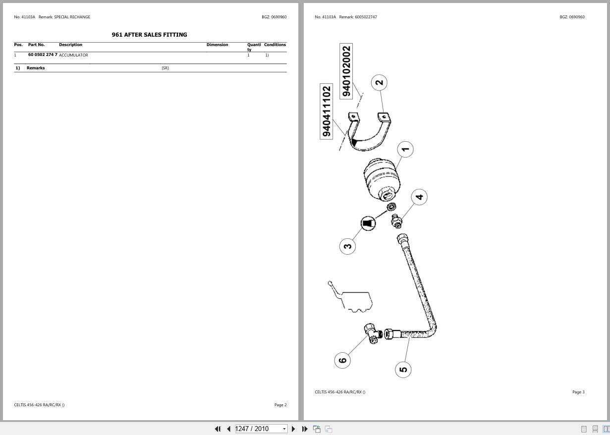 CLAAS CELTIS 456 426 RA RC RX CT3620019 CT3629999 Spare Parts Catalog (2)