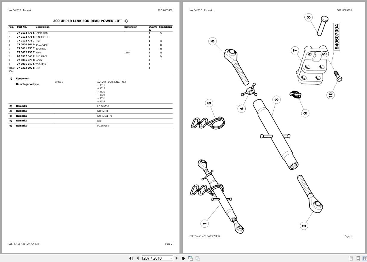 CLAAS CELTIS 456 426 RA RC RX CT3630024 CT3639999 Spare Parts Catalog (2)