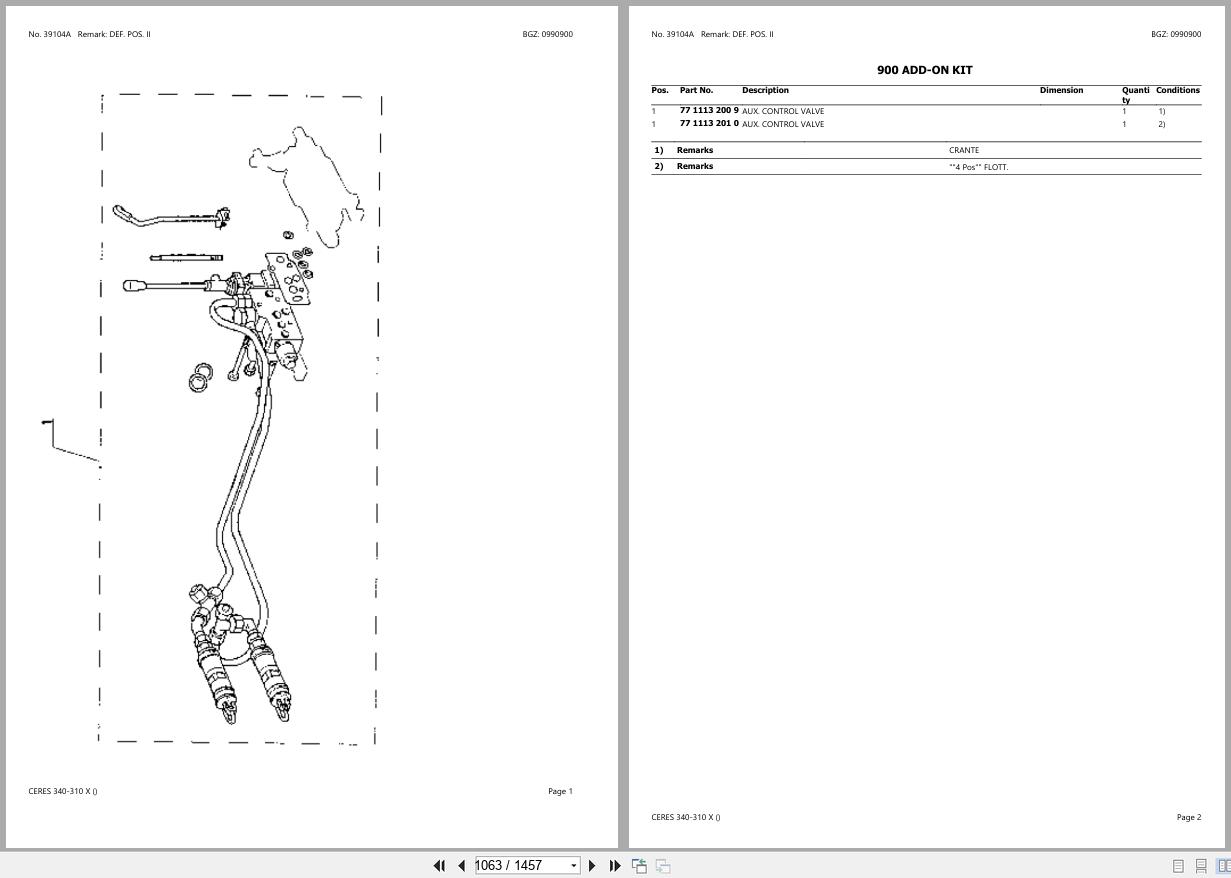 CLAAS CERES 340 310 X CT11F0151 CT11F0203 Spare Parts Catalog (2)