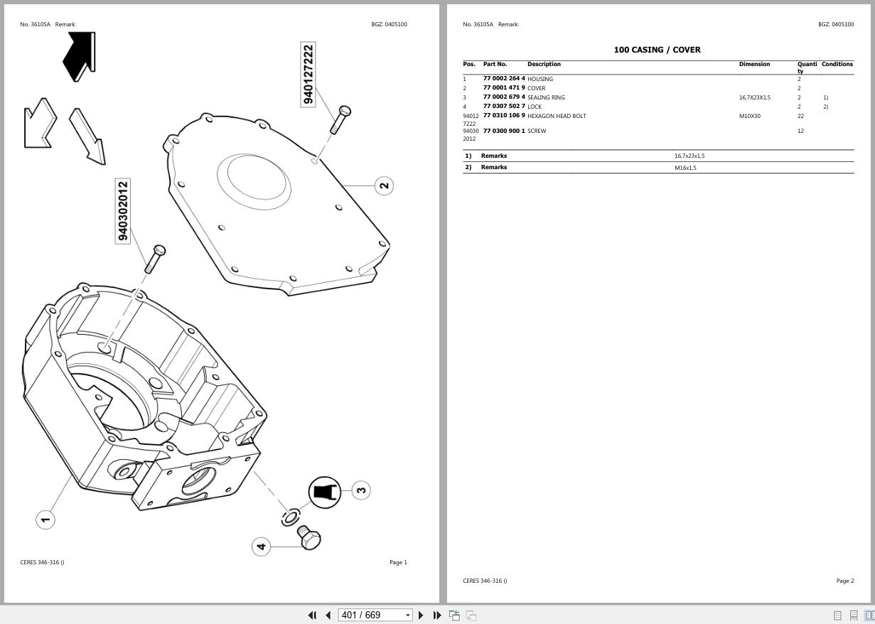 CLAAS CERES 346 316 CT13200010 CT13209999 Spare Parts Catalog (2)