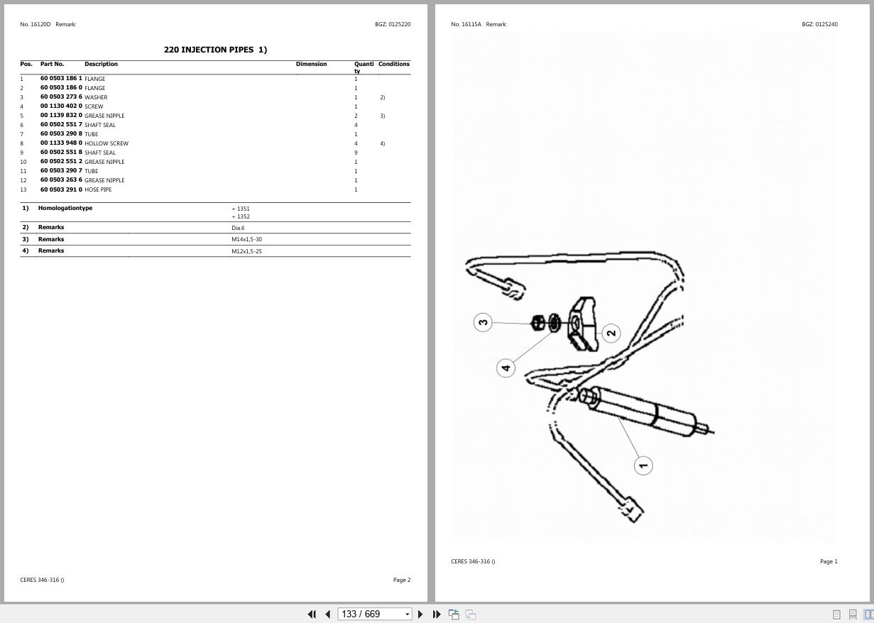 CLAAS CERES 346 316 CT13500010 CT13509999 Spare Parts Catalog (2)