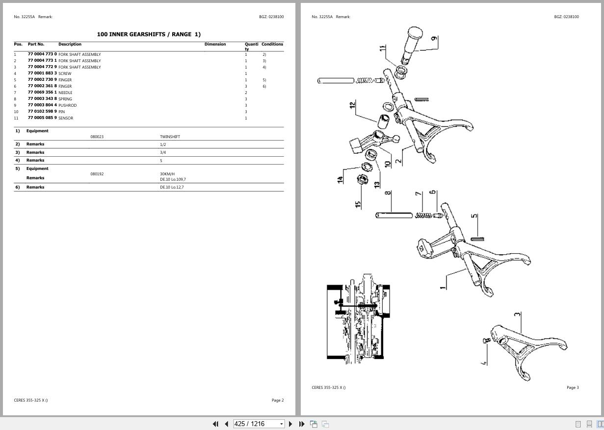 CLAAS CERES 355 325 X CT1010001 CT1010668 Spare Parts Catalog (2)