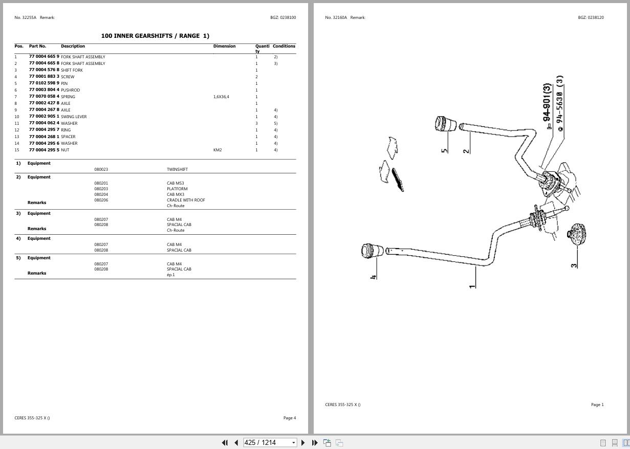 CLAAS CERES 355 325 X CT1040001 CT1041134 Spare Parts Catalog (2)