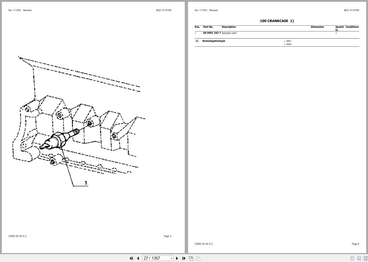 CLAAS CERES 95 65 X CT21F0050 CT21F0241 Spare Parts Catalog (2)