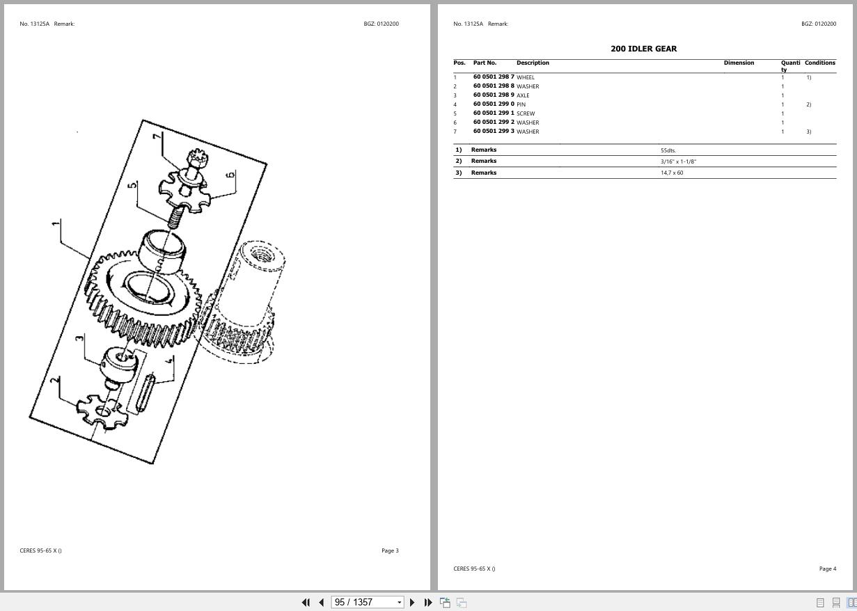 CLAAS CERES 95 65 X CT41F0050 CT41F0372 Spare Parts Catalog (2)