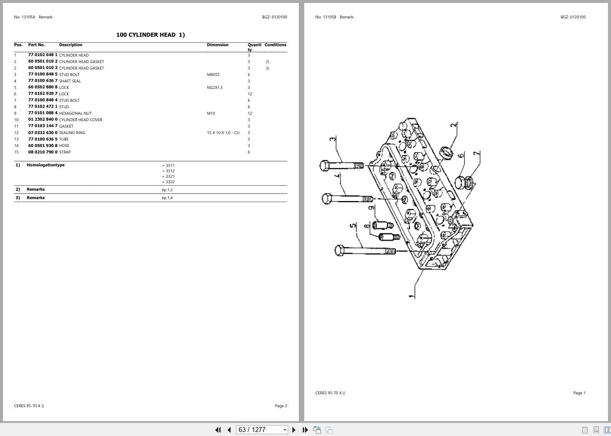 CLAAS CERES 95 70 X CT22E0001 CT22E0153 Spare Parts Catalog (2)