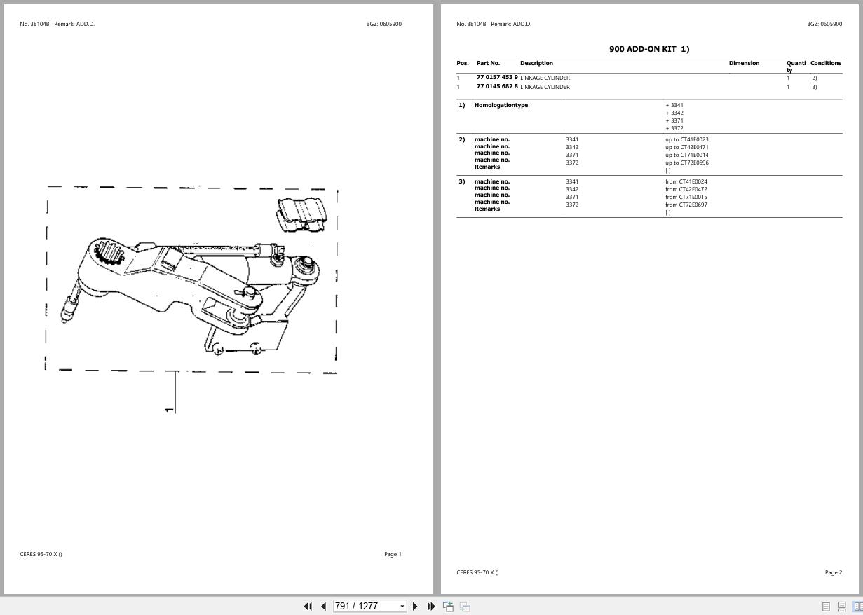 CLAAS CERES 95 70 X CT32E0001 CT32E0688 Spare Parts Catalog (2)