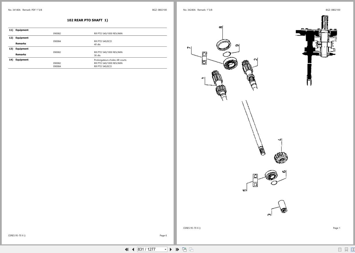 CLAAS CERES 95 70 X CT41E0001 CT41E0189 Spare Parts Catalog (2)