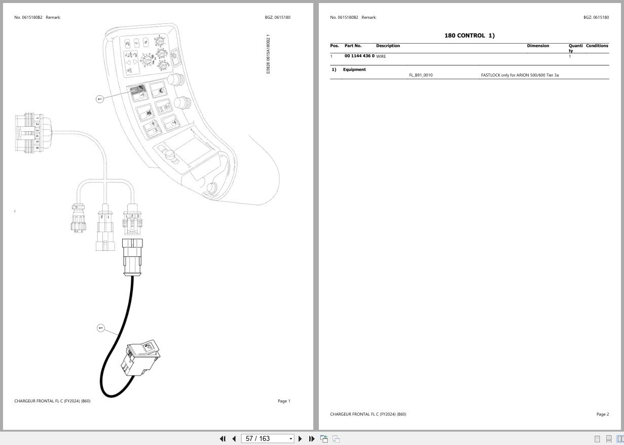 CLAAS CHARGEUR FRONTAL FL C (FY2024) B36000011 B6099999 Spare Parts Catalog (2)