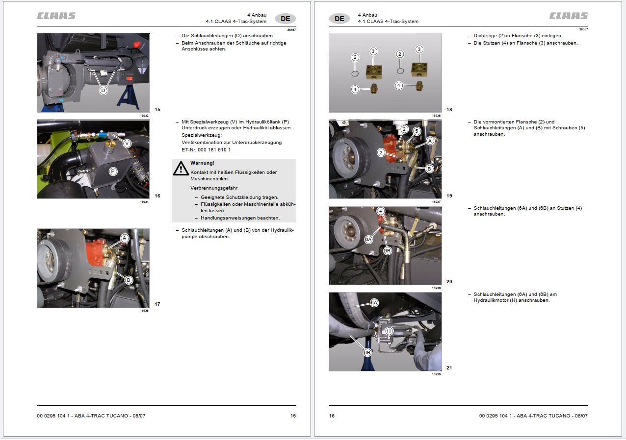 CLAAS Combine TUCANO 430 420 (839) Assembly Instruction