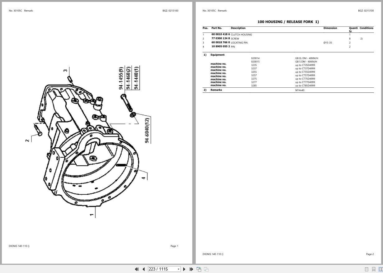 CLAAS DIONIS 140 110 CT57D3000 CT57D5999 Spare Parts Catalog (2)
