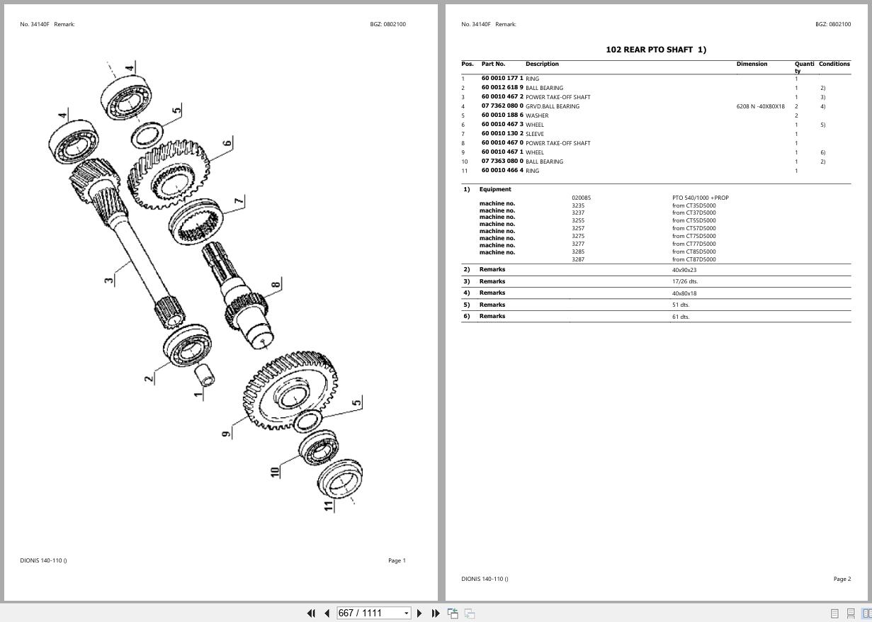 CLAAS DIONIS 140 110 CT75D3000 CT75D5999 Spare Parts Catalog (2)