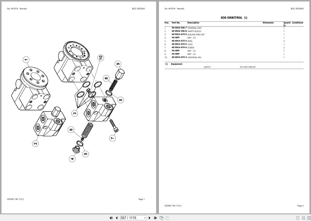 CLAAS DIONIS 140 110 CT77D3000 CT77D5999 Spare Parts Catalog (2)