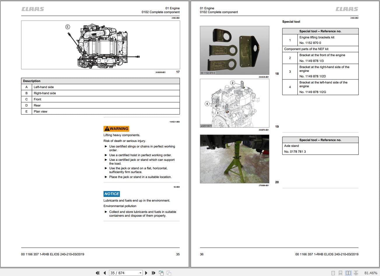 CLAAS ELIOS 240 210 Stage IIIB (A48) Assembly Operators Repair Technical Manual (4)