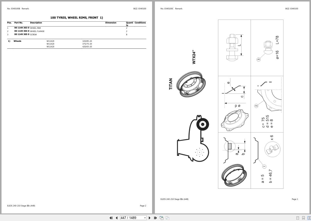 CLAAS ELIOS 240 210 Stage IIIb A4800001 A4809999 Spare Parts Catalog (2)