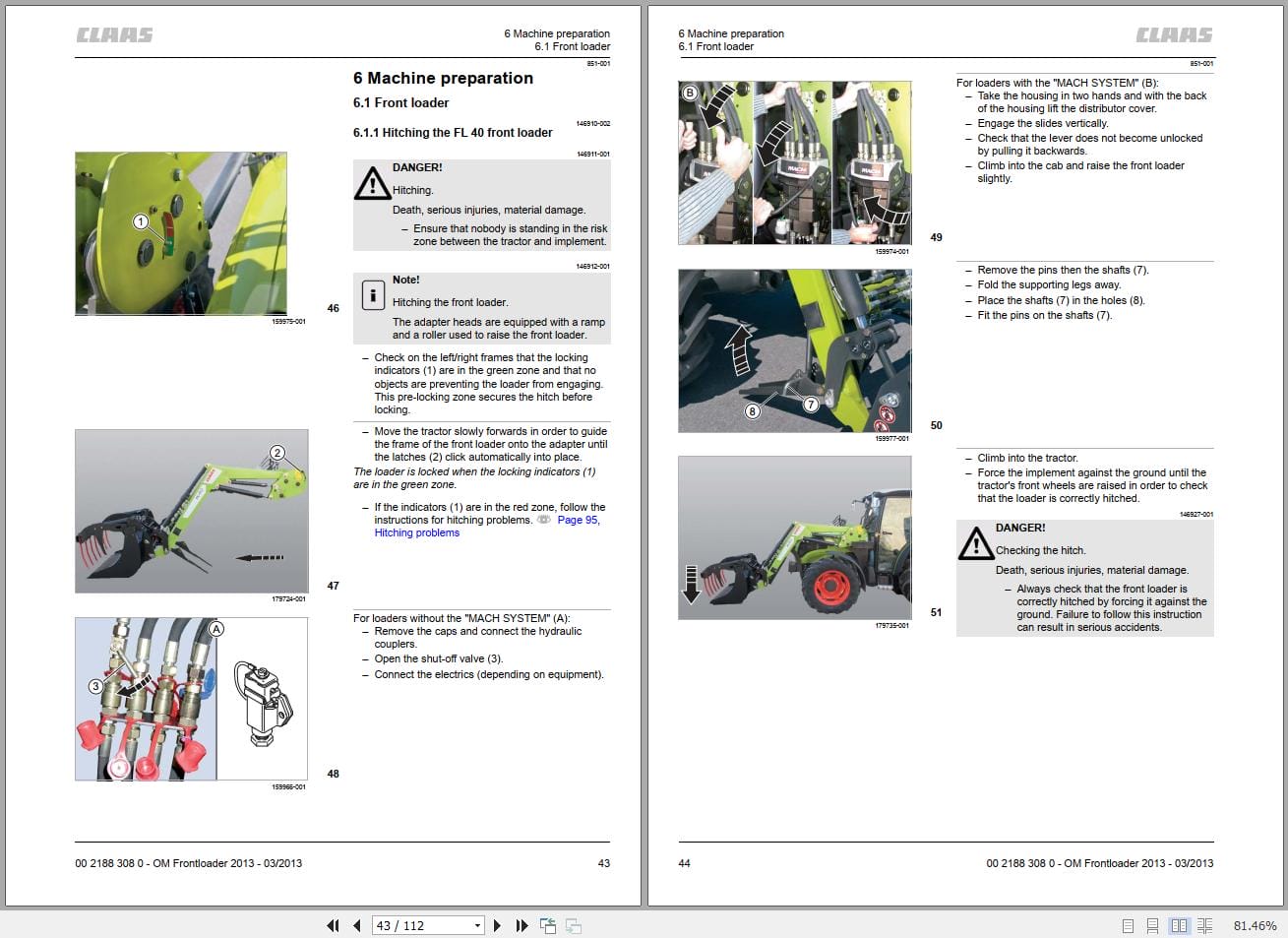 CLAAS FRONT LOADER 250 40 (B91) Assembly Operators Technical Manual (4)
