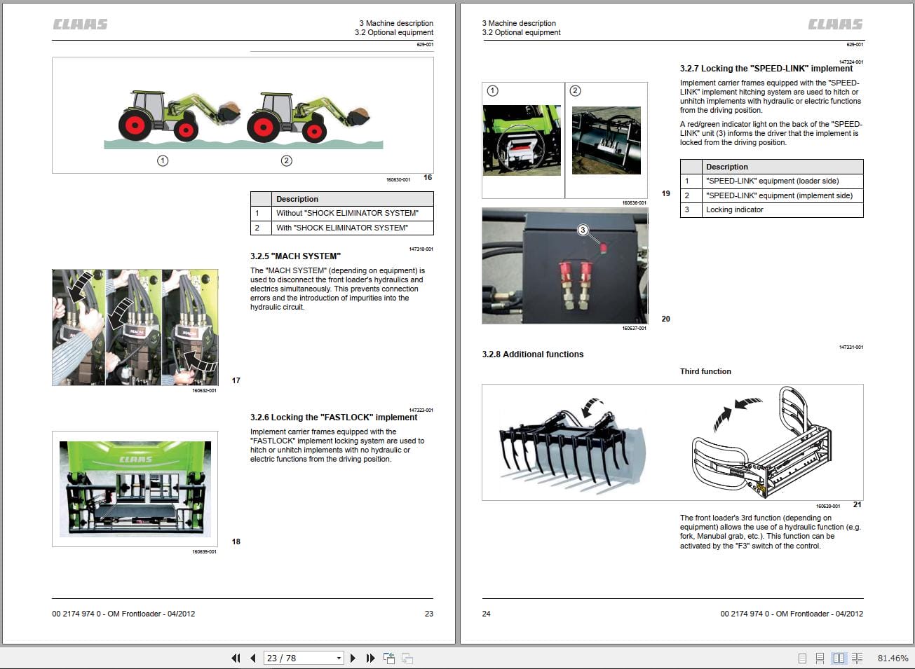 CLAAS FRONT LOADER (B98) Assembly Operators Technical Manual (3)