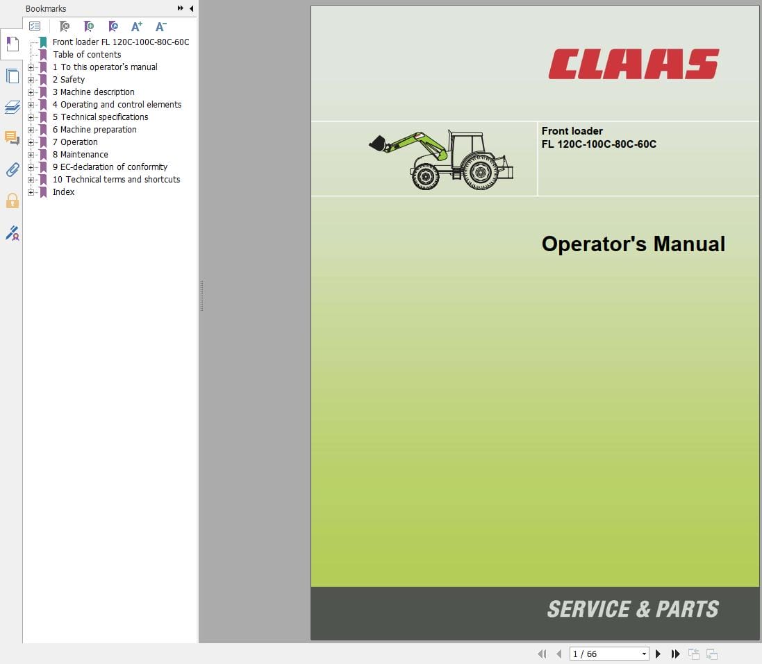 CLAAS FRONT LOADER C (B92) Assembly Operators Technical Manual (3)