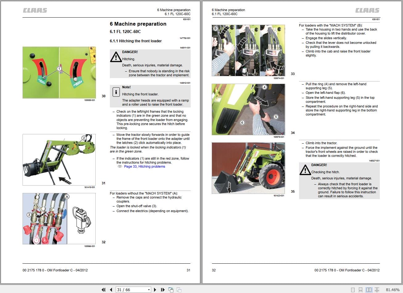 CLAAS FRONT LOADER C (B92) Assembly Operators Technical Manual (4)