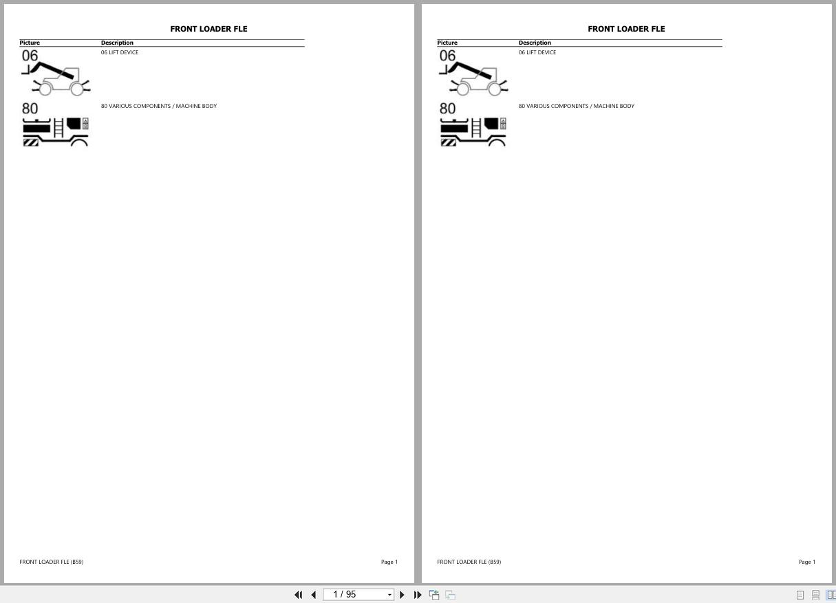 CLAAS FRONT LOADER FLE B5900010 B5999999 Spare Parts Catalog (1)