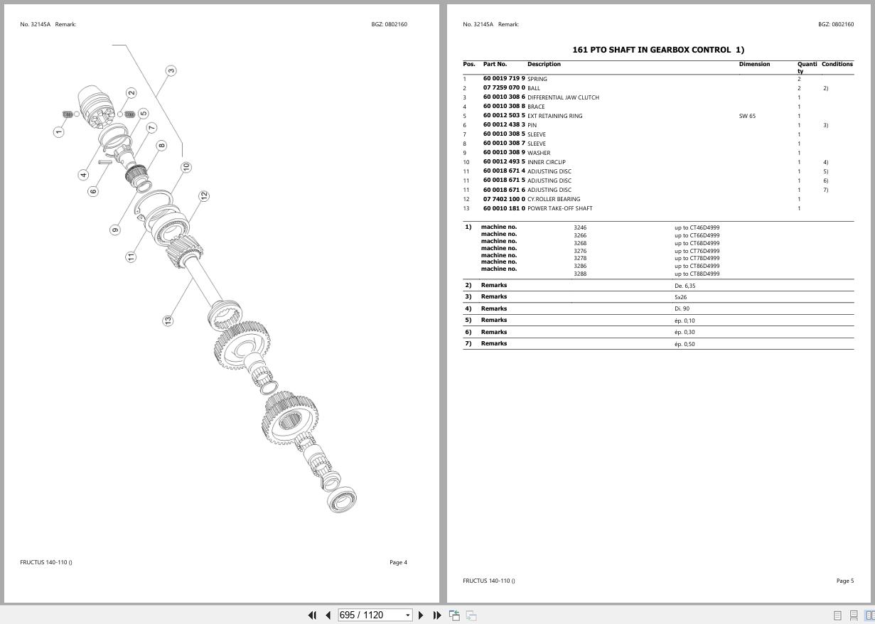 CLAAS FRUCTUS 140 110 CT76D3000 CT76D5999 Spare Parts Catalog (2)