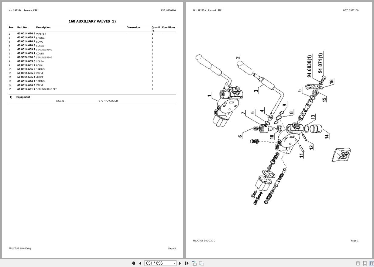 CLAAS FRUCTUS 140 120 CT68D6000 CT68D9999 Spare Parts Catalog (2)