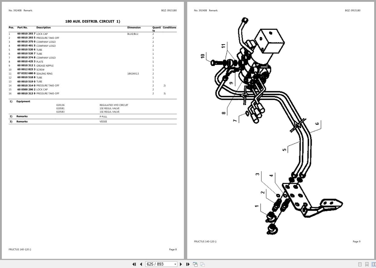 CLAAS FRUCTUS 140 120 CT78D6000 CT78D9999 Spare Parts Catalog (2)