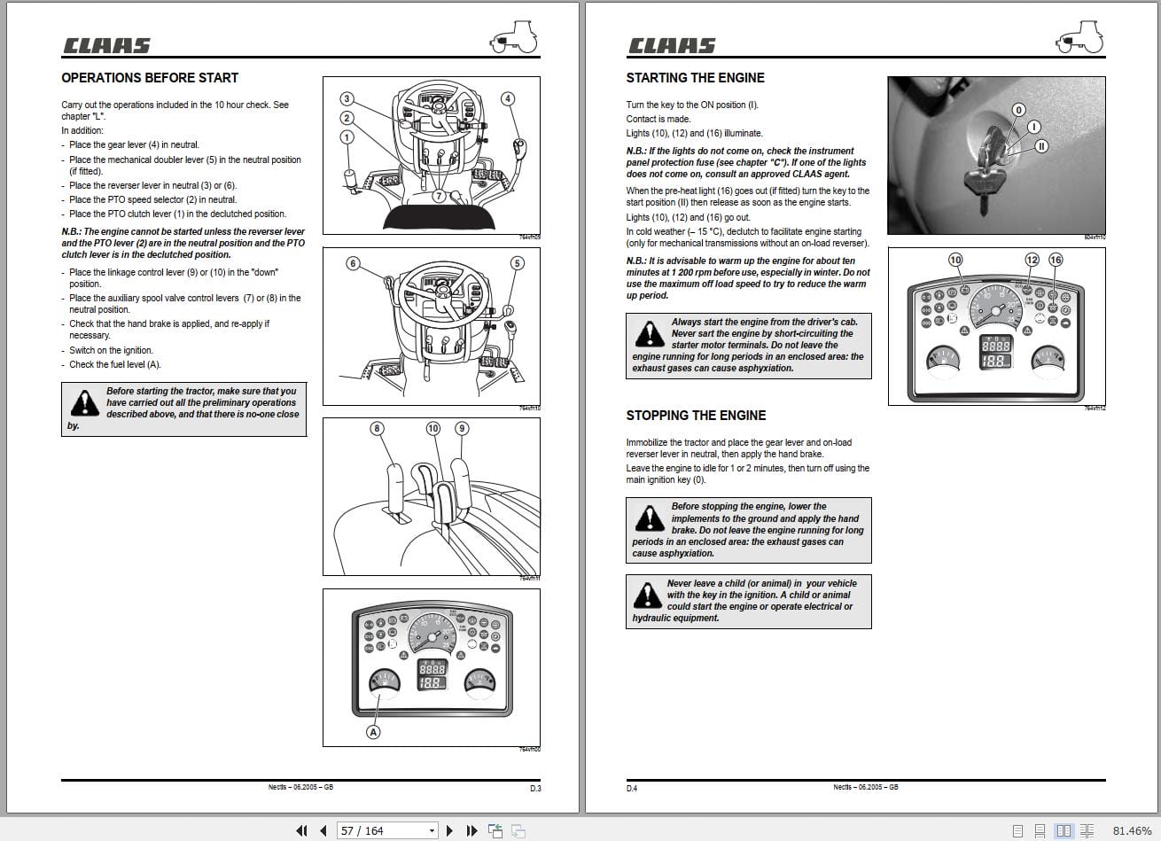 CLAAS NECTIS 237 217 VE 2WD 4WD (A12) Assembly Operators Technical Manual (4)