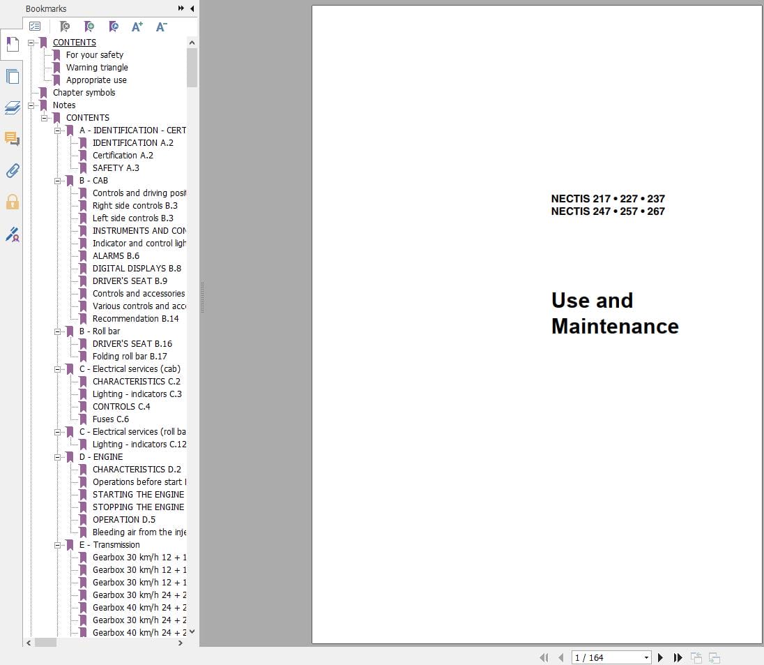 CLAAS NECTIS 267 217 VL 2WD 4WD (A13) Assembly Operators Technical Manual (3)
