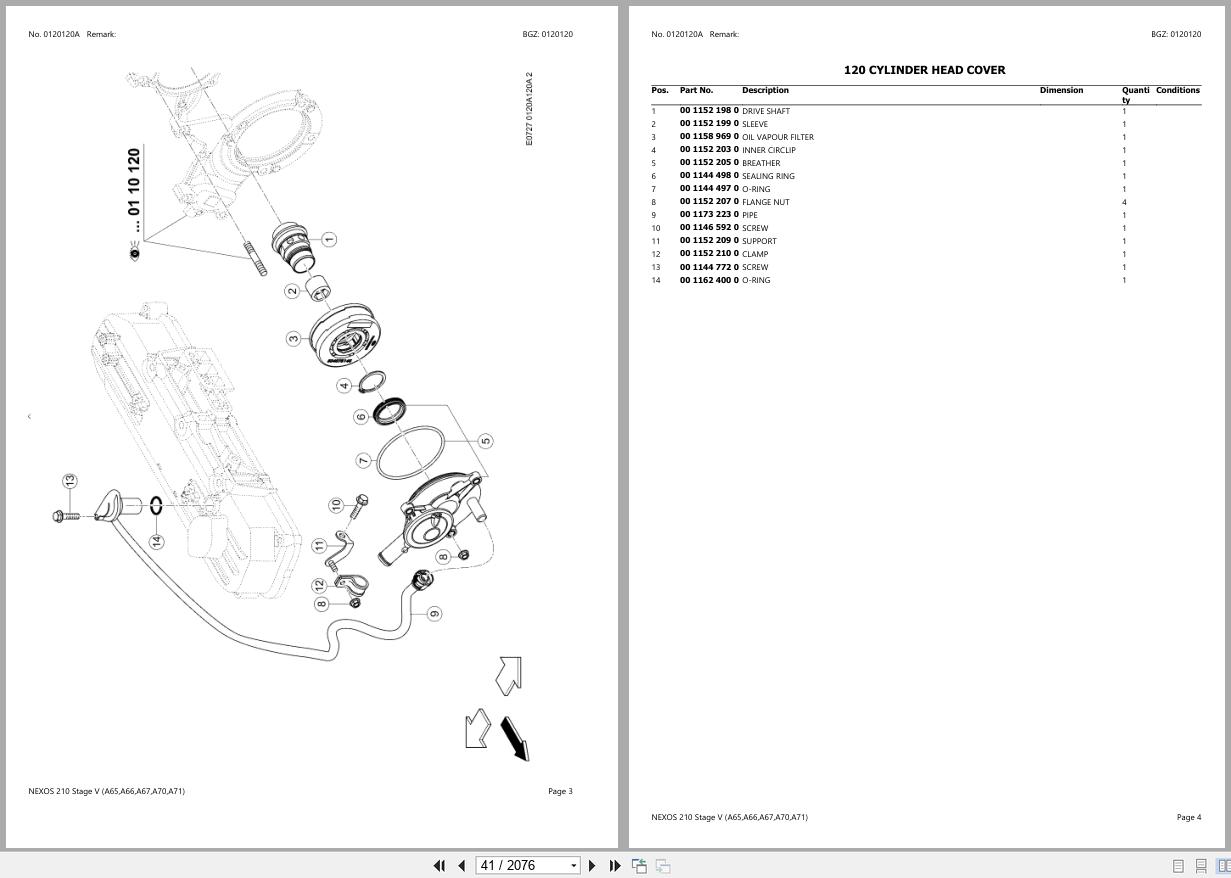 CLAAS NEXOS 210 Stage V A67 A6700001 A6799999 Spare Parts Catalog (2)