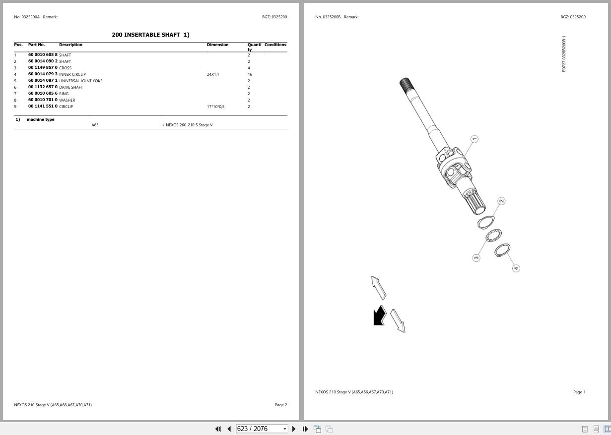 CLAAS NEXOS 210 Stage V A70 A70000001 A7099999 Spare Parts Catalog (2)