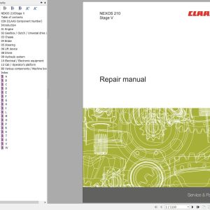 CLAAS NEXOS 240 210 LD Stage V (A70) Assembly Operators Repair Technical Manual (1)