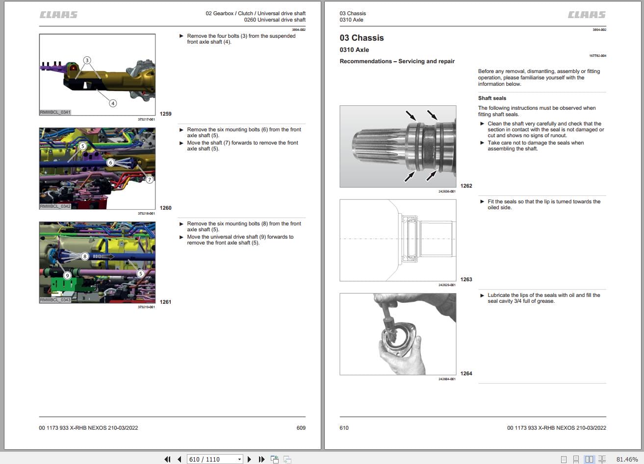 CLAAS NEXOS 240 210 LD Stage V (A70) Assembly Operators Repair Technical Manual (4)