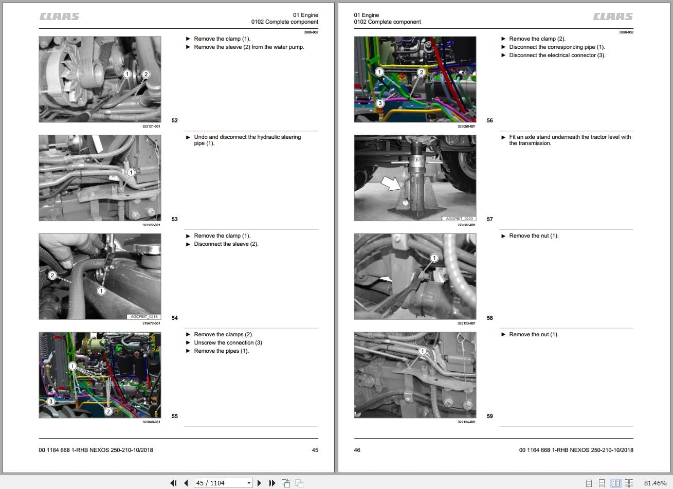 CLAAS NEXOS 250 210 OPENCABIN Stage 3b (A47) Assembly Operators Repair Technical Manual (4)