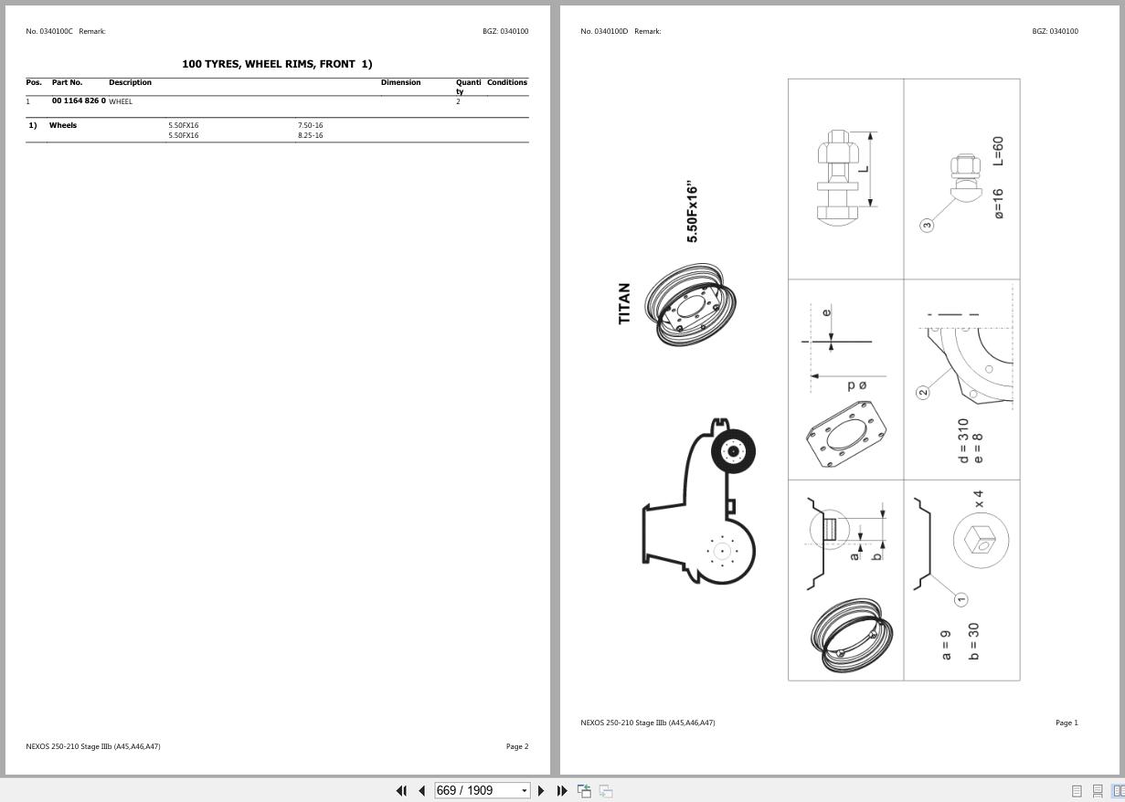 CLAAS NEXOS 250 210 Stage IIIb A4600001 A609999 Spare Parts Catalog (2)