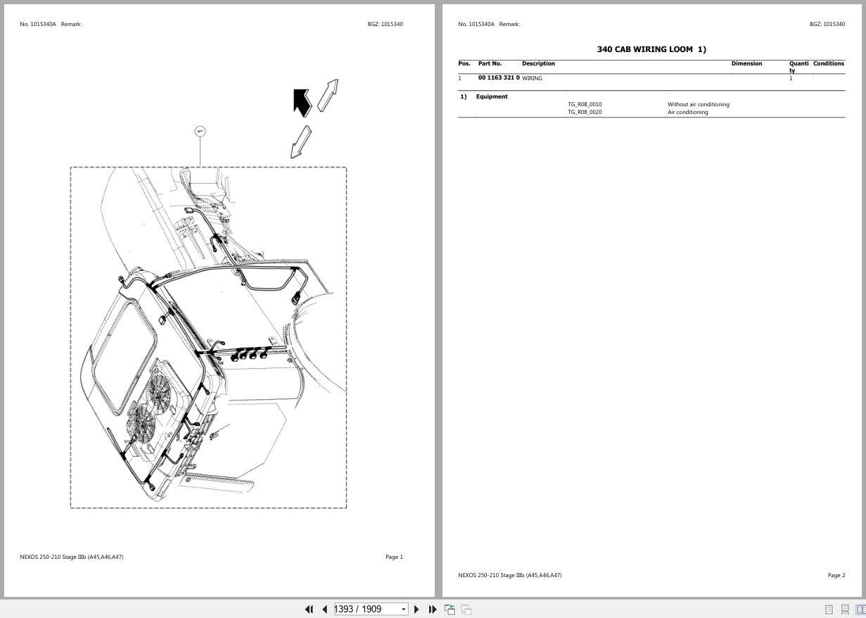 CLAAS NEXOS 250 210 Stage IIIb A47 A4700001 A4709999 Spare Parts Catalog (2)
