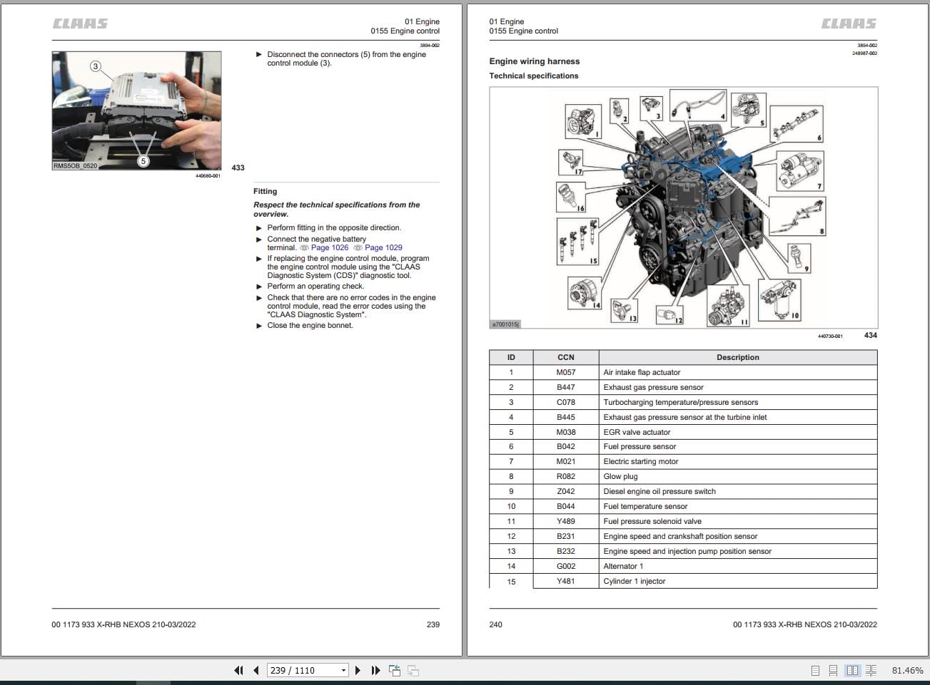 CLAAS NEXOS 260 210 L Stage V (A67) Assembly Operators Repair Technical Manual (4)