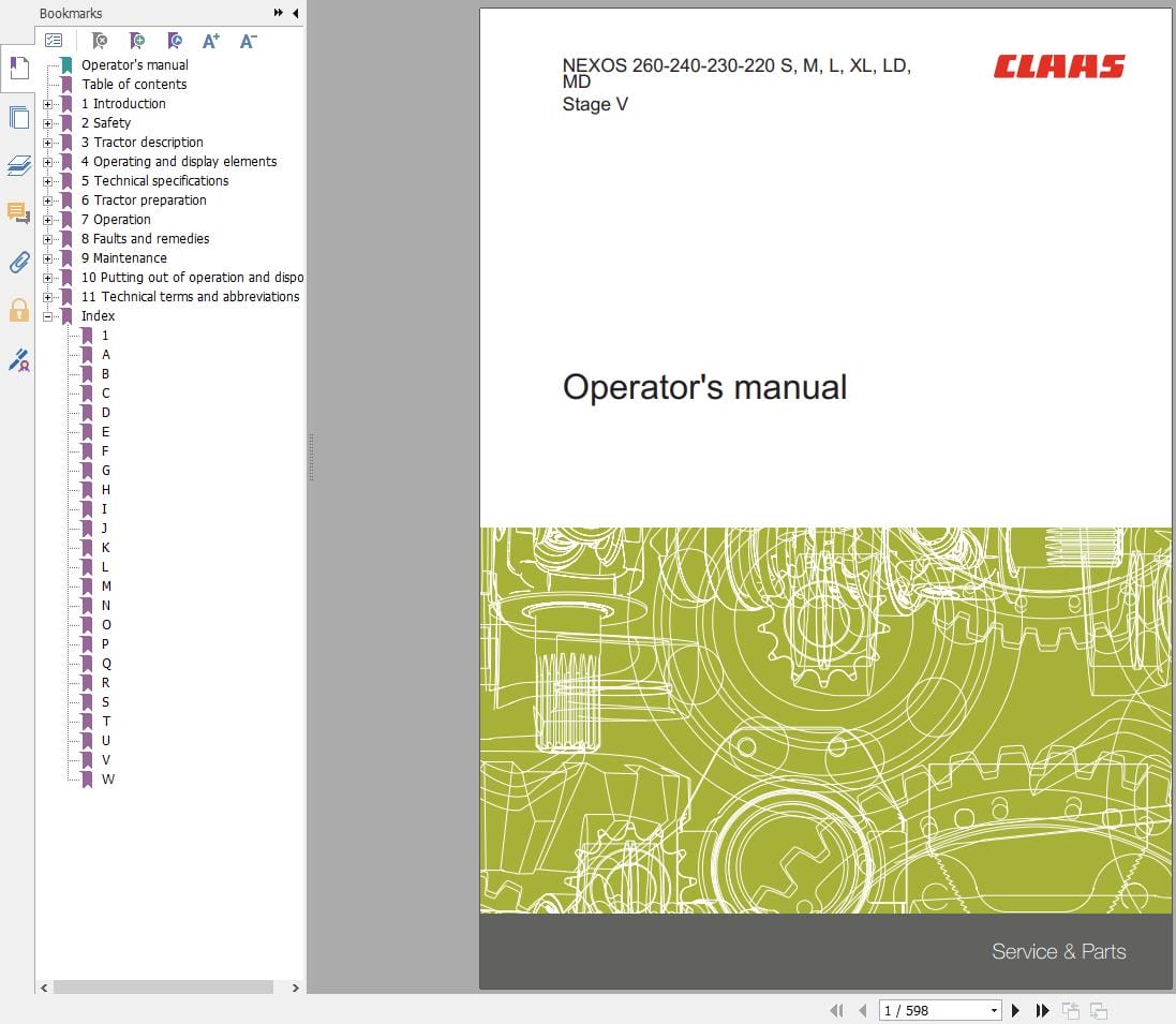 CLAAS NEXOS 260 210 S Stage V (A65) Assembly Operators Repair Technical Manual (3)