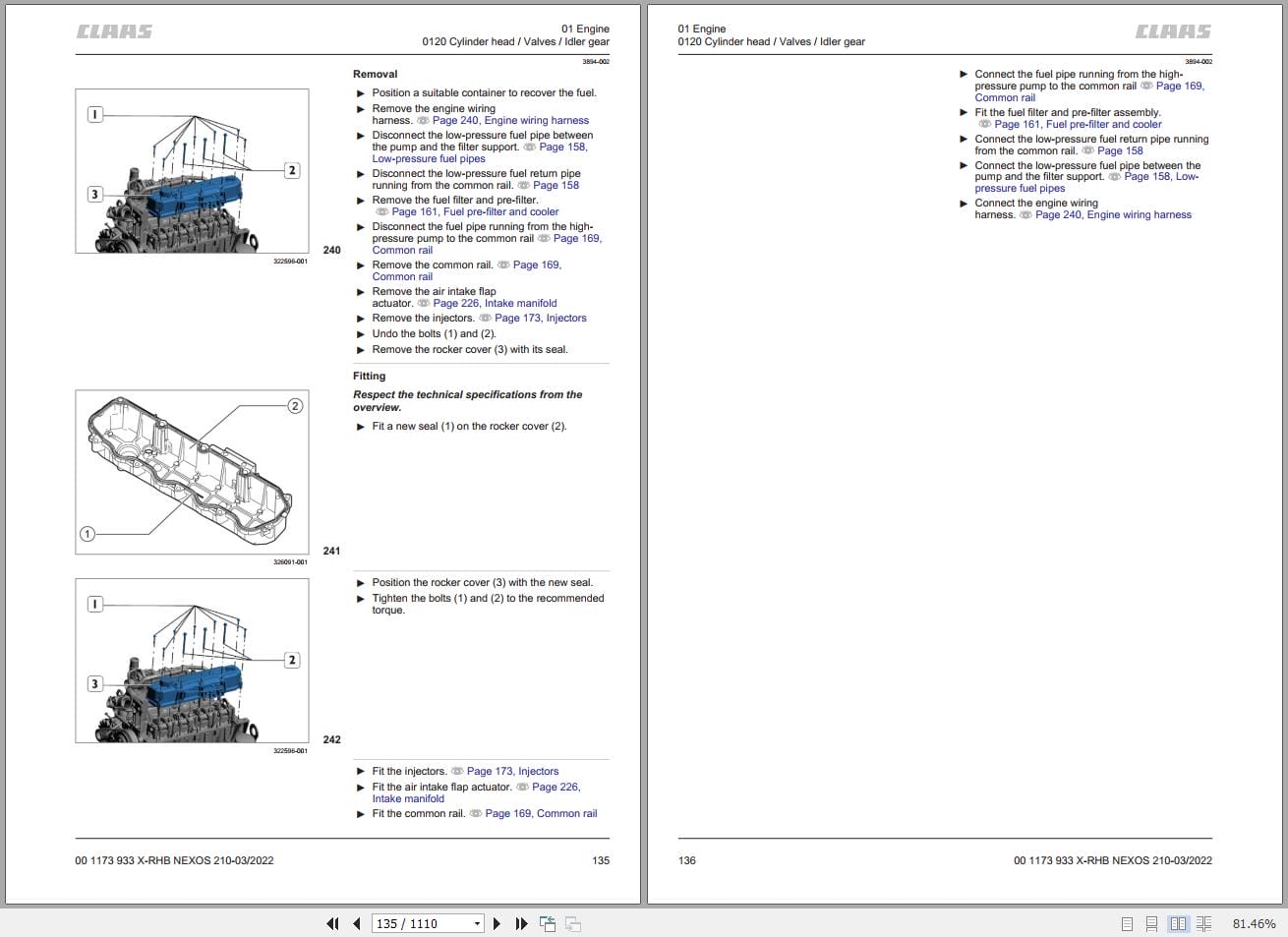 CLAAS NEXOS 260 210 S Stage V (A65) Assembly Operators Repair Technical Manual (4)