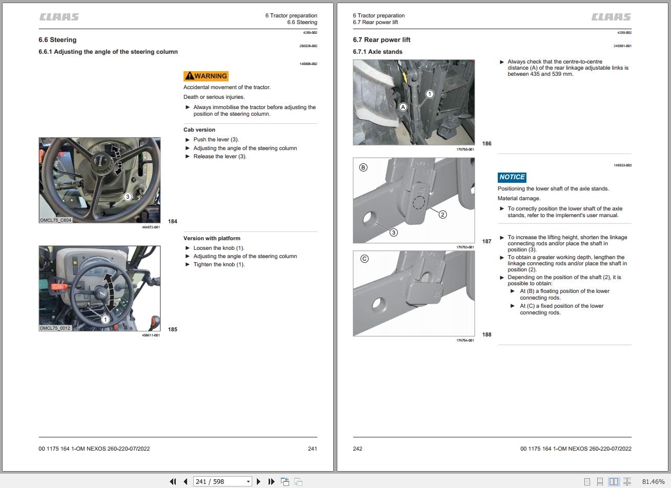 CLAAS NEXOS 260 220 XL (A69) Assembly Operators Repair Technical Manual (5)