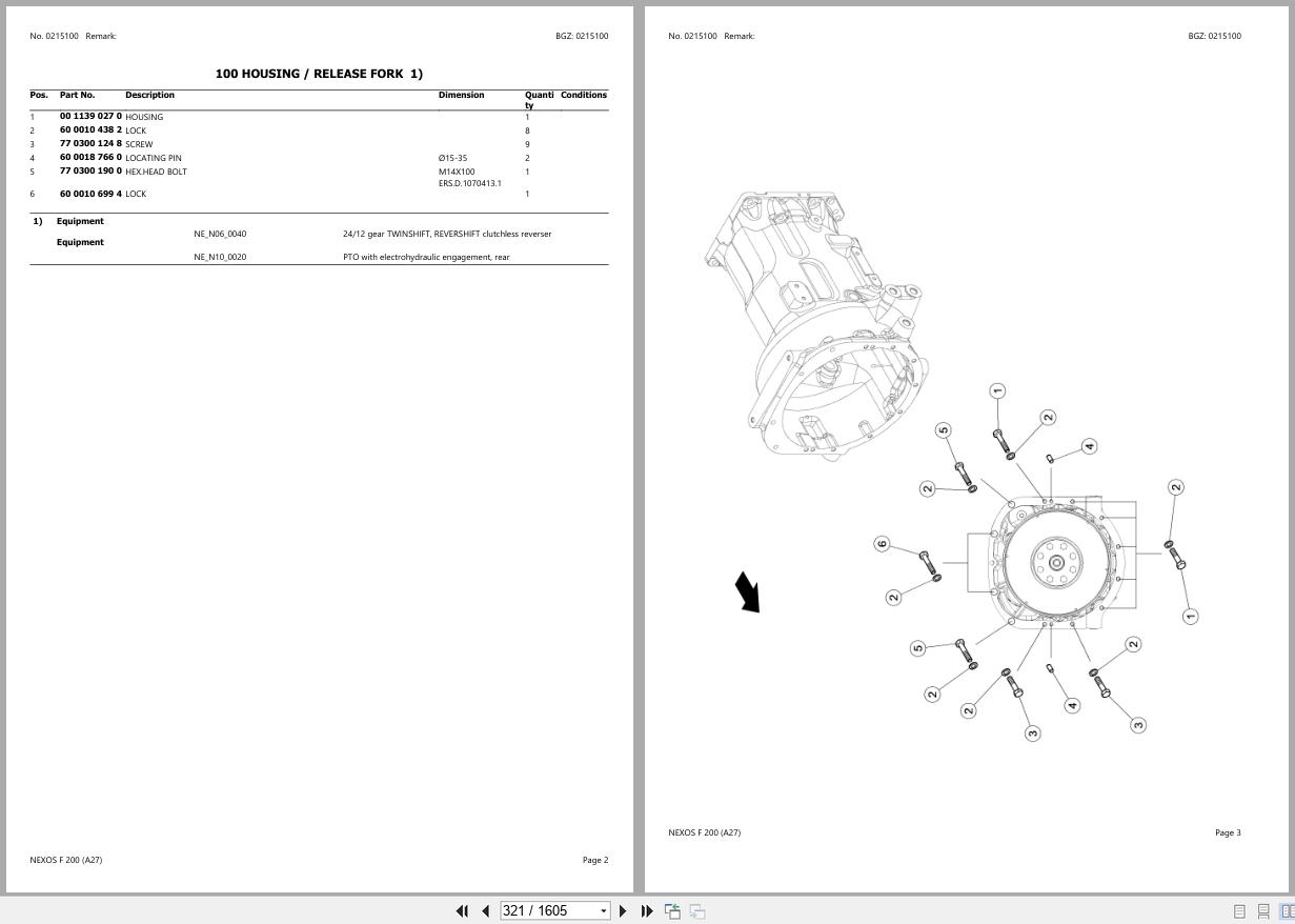 CLAAS NEXOS F 200 A2700001 A2799999 Spare Parts Catalog (2)