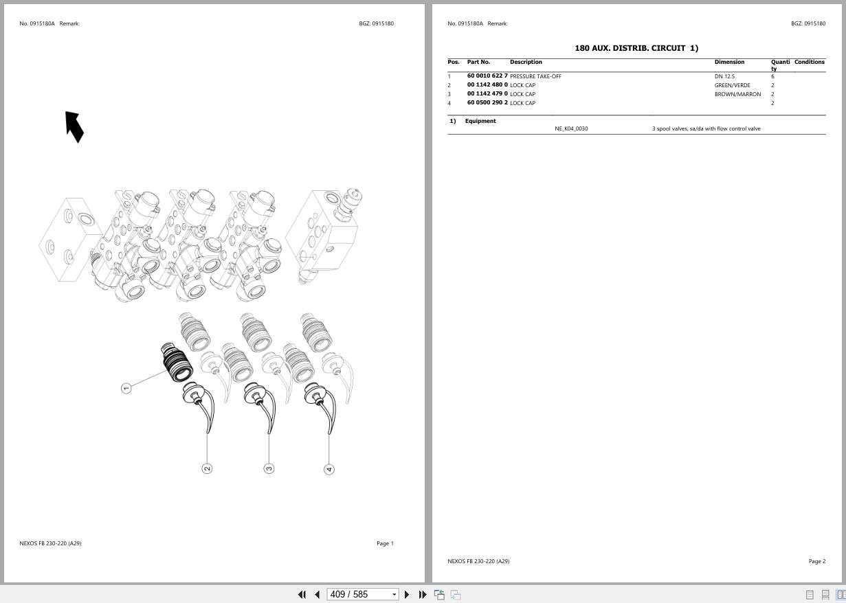 CLAAS NEXOS FB 230 220 A29 A2900001 A2909999 Spare Parts Catalog (2)