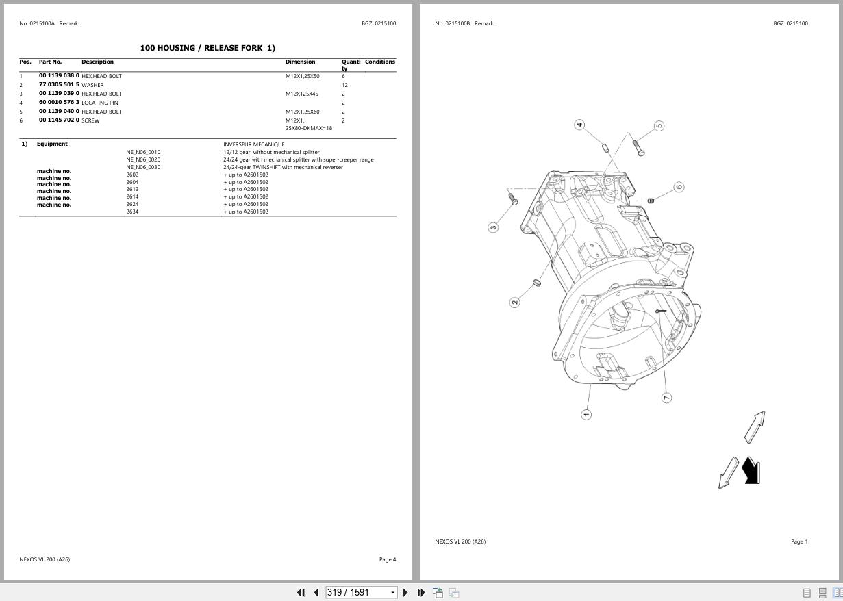 CLAAS NEXOS VL 200 A2600011 A2699999 Spare Parts Catalog (2)