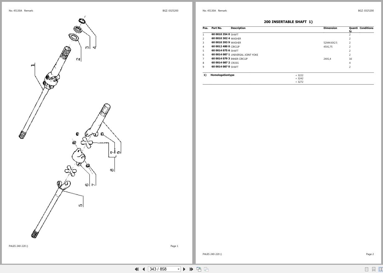 CLAAS PALES 240 220 CT22D6000 CT22D9999 Spare Parts Catalog (2)