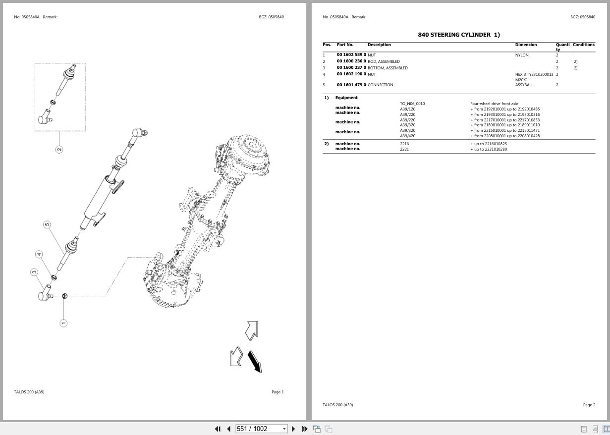 CLAAS TALOS 200 219 219010427 2192019999 Spare Parts Catalog (2)
